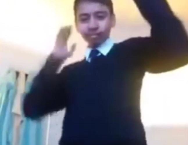 Boy dancing in school uniform Meme Video